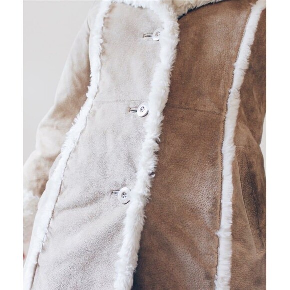 VTG Wilson Leather Womens 2X Jacket Suede Marlboro Western Brown Shearling Fur - Picture 2 of 12